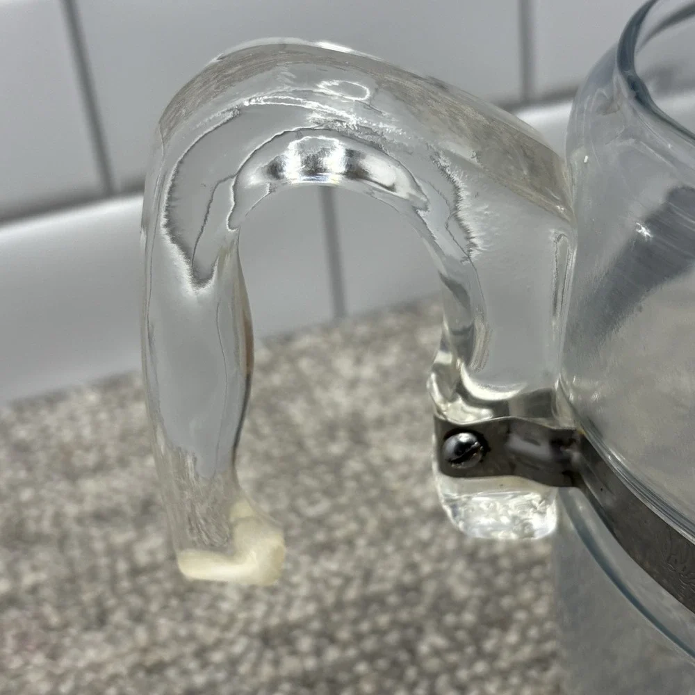 Pyrex VTG Glass Coffee Pot Stainless Steel Trim Acrylic Handle‎ 9 Cup 7759 - Picture 13 of 16